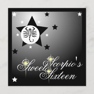 Scorpio's Zodiacal Fortune Sweet Sixteen-Customize Invitation