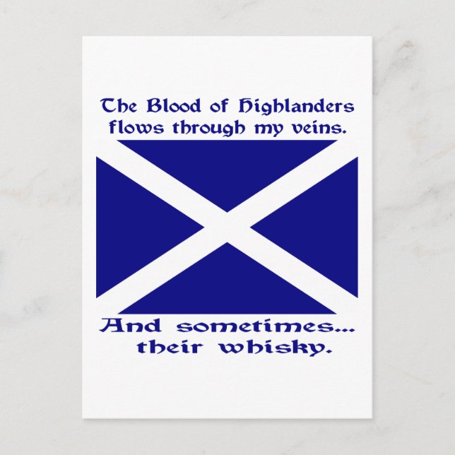 Scot Highlander Blood & Whisky Postcard (Front)
