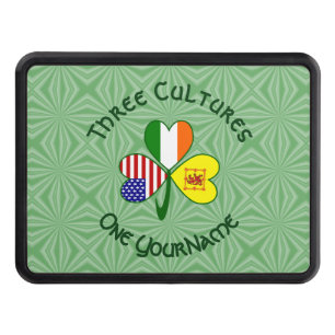 Scot Lion Irish American Flag Shamrock Personalize Hitch Cover