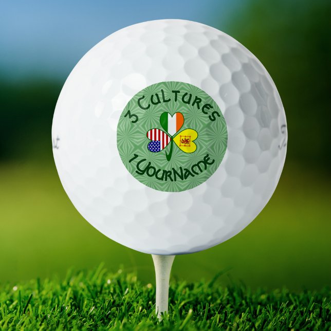 Scot Líon Irish USA Flags Shamrock Golf Ball (Creator Uploaded)