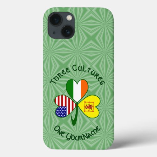 Scot Lion Irish USA Flags Shamrock Personalized  iPhone 13 Case