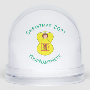 Scot Lion Rampant Angel Christmas Flag Personalize Snow Globe
