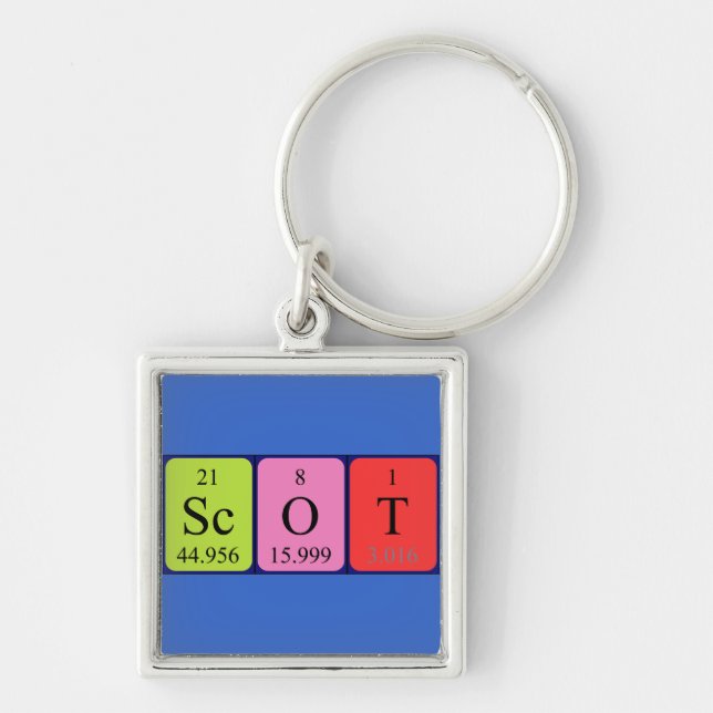 Scot periodic table name keyring (Front)