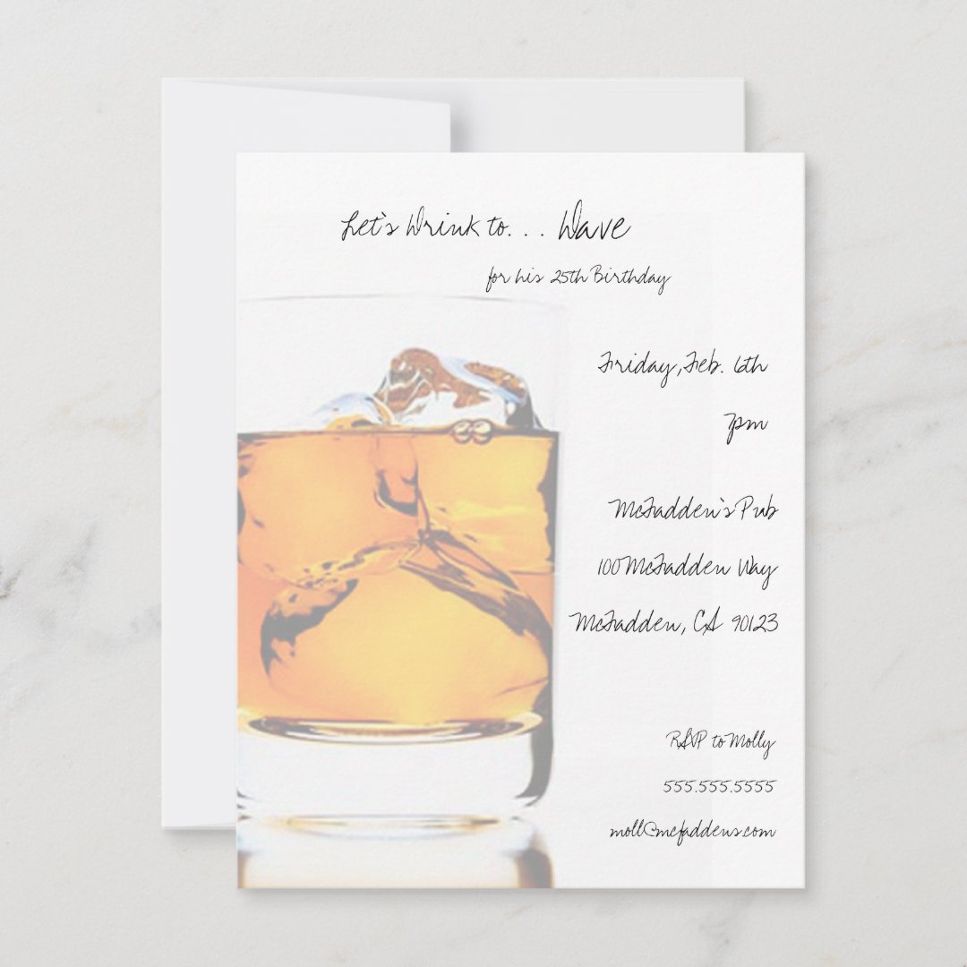 Scotch Birthday Party Invitaitons Invitation | Zazzle