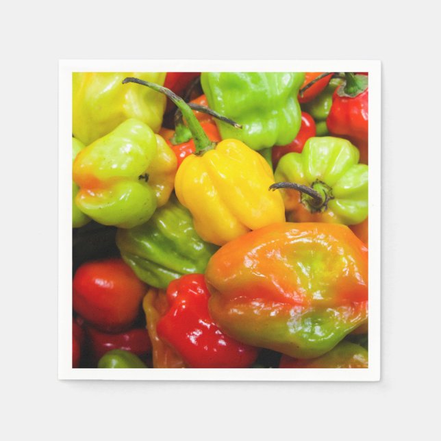 Scotch Bonnet Chilli Peppers Paper Napkins (Front)