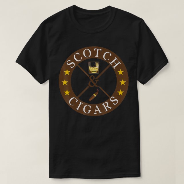 Scotch Drinker & Cigar Smoker  Ideal Class Men Gif T-Shirt (Design Front)