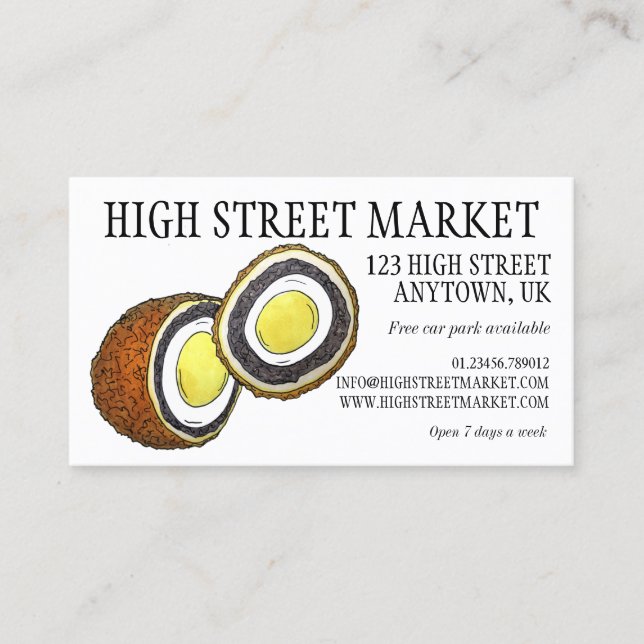 Scotch Egg UK British Food Yorkshire England Business Card (Front)
