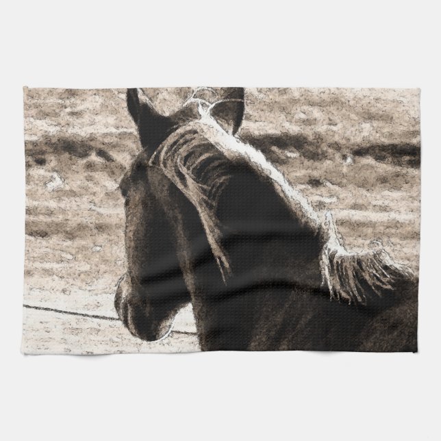 Scotch in Sepia Kitchen Towel (Horizontal)