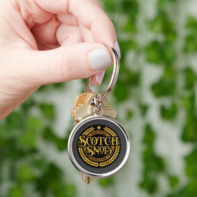 Scotch Snob - funny whiskey drinker Keychain (Hand)