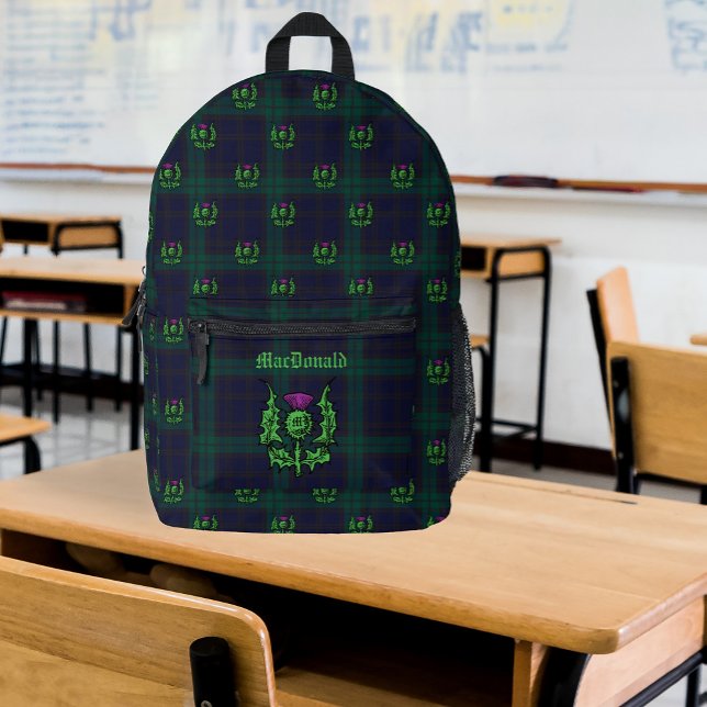 Scotch Thistle Custom Monogram Printed Backpack (Creator Uploaded)