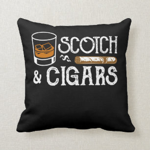 Scotch Whisky Cigar Clothing Funny Gifts Throw Pillow