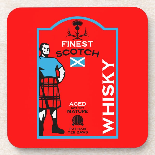 Scotch Whisky Drinker Beverage Coaster (Front)