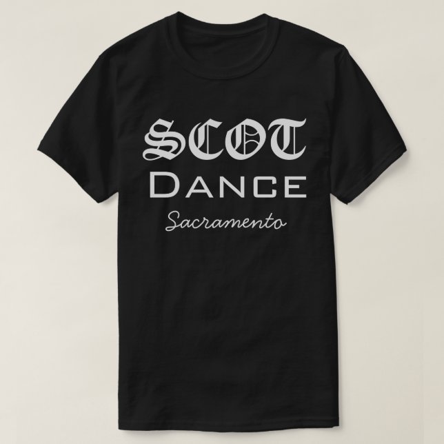 SCOTdance Sacramento t-shirt mens sizing (Design Front)