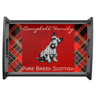 SCOTISH TERRIER DOG, TARTAN OR PLAID,  SCOTTIE SERVING TRAY