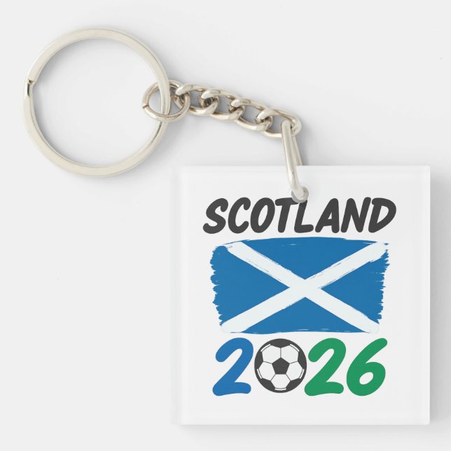 Scotland 2026 Soccer Fan Design / Saltire and Foot Keychain (Front)