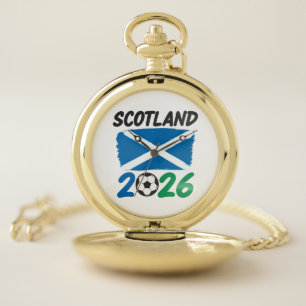 Scotland 2026 Soccer Fan Design / Saltire and Foot Pocket Watch