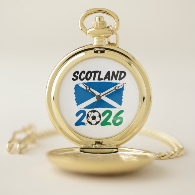 Scotland 2026 Soccer Fan Design / Saltire and Foot Pocket Watch (Inside)