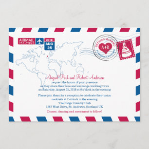 Scotland Airmail   Wedding Invitation