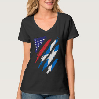 Scotland American Grown Flag USA Patriot Heritage T-Shirt