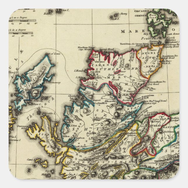 Scotland ancient, modern square sticker (Front)