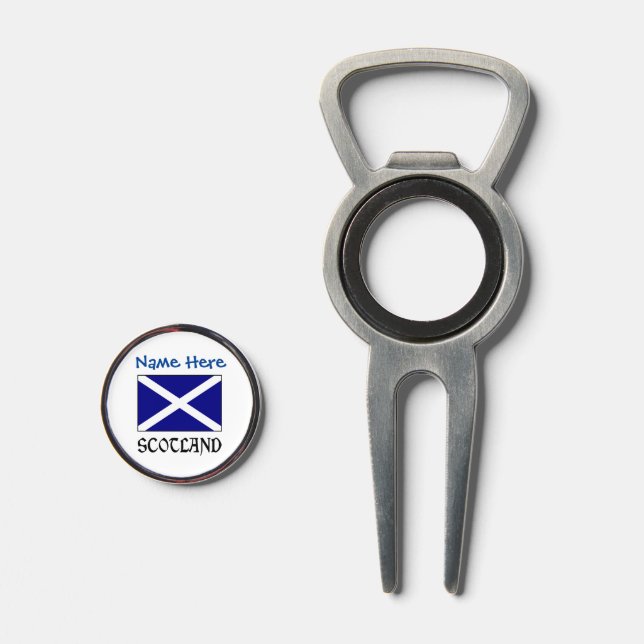 Scotland and Scot Flag Blue Personalization  Divot Tool (Front (Open))