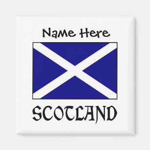 Scotland and Scot Flag Personalized Square Magnet