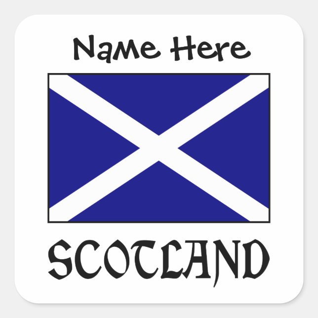 Scotland and Scot Flag Personalized Square Sticker (Front)