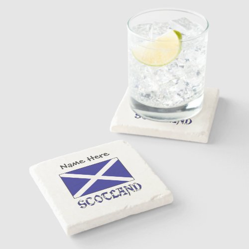 Scotland and Scottish Flag Personalized  Stone Coaster