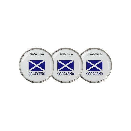 Scotland and Scottish Flag with Your Name Golf Ball Marker