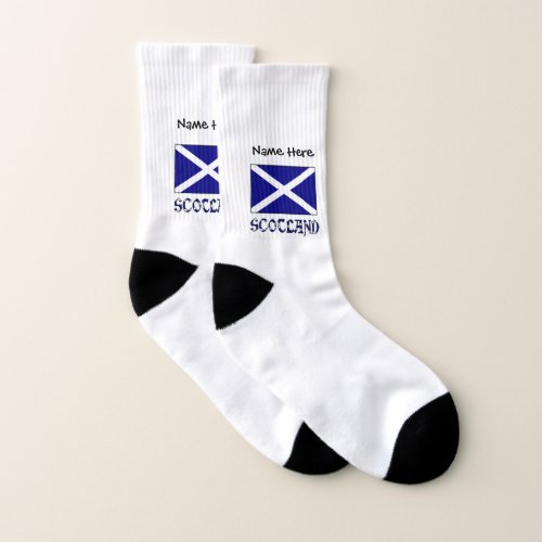 Scotland and Scottish Flag with Your Name Socks