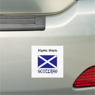 Scotland and St. Andrew Cross Flag Personalized Car Magnet