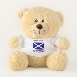 Scotland and St. Andrew Cross Flag Personalized  Teddy Bear