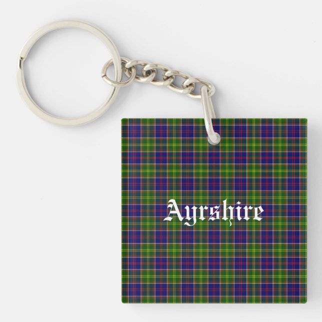Scotland Ayrshire District Tartan Keychain (Front)