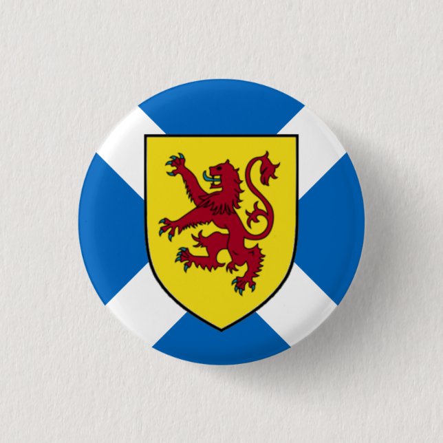 Scotland Badge - Cross & Lion Button (Front)