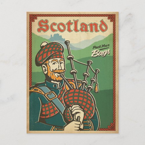 Scotland  Bag Piper Postcard