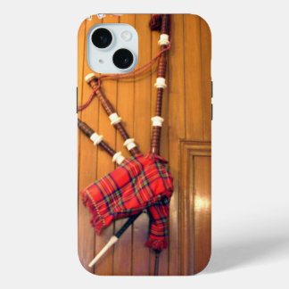 Scotland Bagpipe Tartan Plaid Musical Instrument iPhone 15 Plus Case