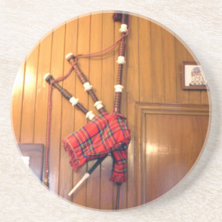 Scotland Bagpipe Tartan Plaid Musical Instrument Coaster