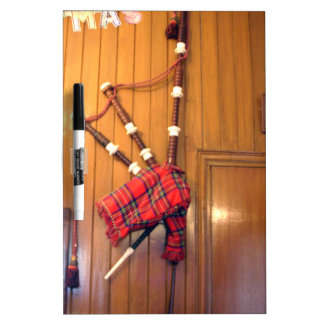 Scotland Bagpipe Tartan Plaid Musical Instrument Dry-Erase Board