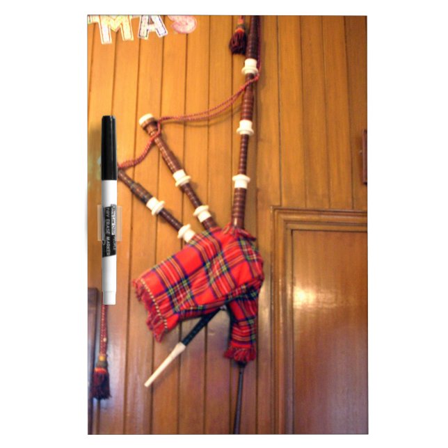 Scotland Bagpipe Tartan Plaid Musical Instrument Dry-Erase Board (Front)
