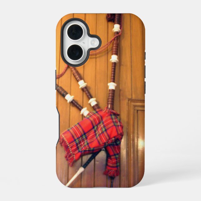 Scotland Bagpipe Tartan Plaid Musical Instrument iPhone Case (Back)