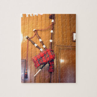Scotland Bagpipe Tartan Plaid Musical Instrument Jigsaw Puzzle