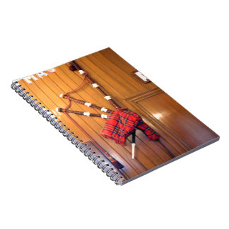 Scotland Bagpipe Tartan Plaid Musical Instrument Notebook