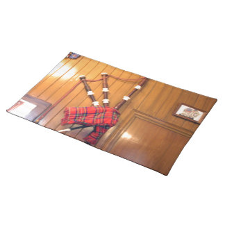Scotland Bagpipe Tartan Plaid Musical Instrument Placemat