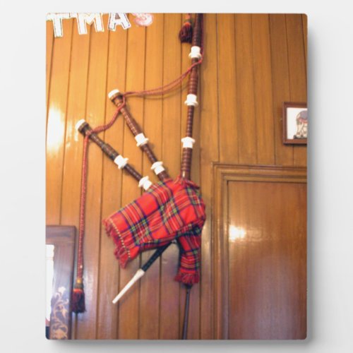 Scotland Bagpipe Tartan Plaid Musical Instrument Plaque