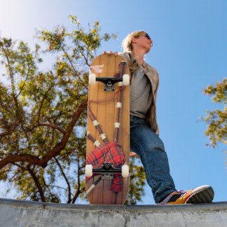 Scotland Bagpipe Tartan Plaid Musical Instrument Skateboard