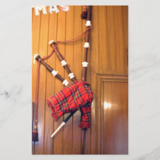 Scotland Bagpipe Tartan Plaid Musical Instrument Stationery