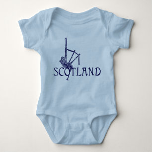 Scotland Bagpipes, Scottish Design Baby Bodysuit