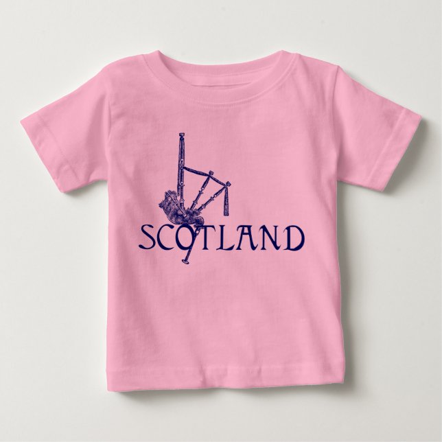 Scotland Bagpipes, Scottish Design Baby T-Shirt (Front)