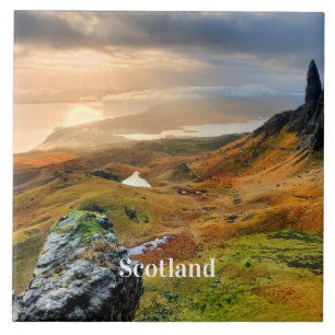 Scotland, beautiful mountain landscape ceramic tile