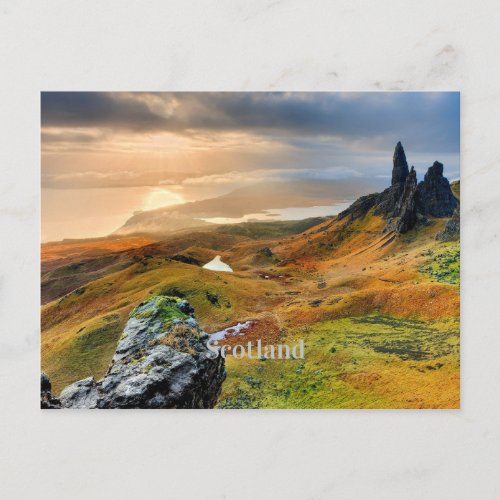 Scotland beautiful mountain landscape postcard